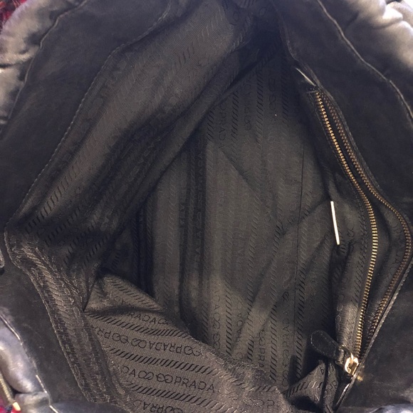 Prada Black Leather Ruched Handbag - Picture 4 of 5